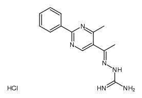 chlorhydrate de l'amidinohydrazone de l'actyl-5 methyl-4 phenyl-2 pyrimidine结构式