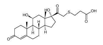 β-(11β,17α-Dihydroxy-4-pregnene-3,20-dion-21-yl-21-thio)propionic acid Structure