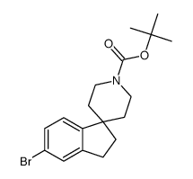 叔-丁基 5-溴-2,3-二氢螺[茚并-1,4-哌啶]-1-甲酸基酯结构式