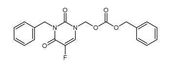 benzyl ((3-benzyl-5-fluoro-2,4-dioxo-3,4-dihydropyrimidin-1(2H)-yl)methyl) carbonate结构式