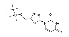 1-((2R,5S)-5-((tert-butyldimethylsilyloxy)methyl)-2,5-dihydrofuran-2-yl)pyrimidine-2,4(1H,3H)-dione结构式