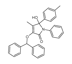 3-diphenylmethoxy-4-methyl-5-hydroxy-5-p-tolyl-1-phenyl-2,5-dihydro-2-pyrrolone Structure