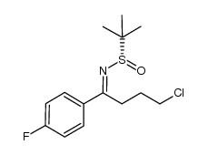 (S,E)-N-(4-chloro-1-(4-fluorophenyl)butylidene)-2-methylpropane-2-sulfinamide结构式