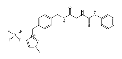1-methyl-3-(4-((2-(3-phenylthioureido)acetamido)methyl)benzyl)-1H-imidazol-3-ium tetrafluoroborate结构式