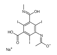 sodium 3-(acetylamino)-2,4,6-triiodo-5-[(methylamino)carbonyl]benzoate structure