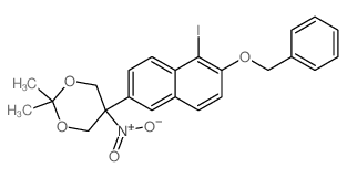 5-(6-(BENZYLOXY)-5-IODONAPHTHALEN-2-YL)-2,2-DIMETHYL-5-NITRO-1,3-DIOXANE structure