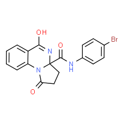 N-(4-bromophenyl)-5-hydroxy-1-oxo-2,3-dihydropyrrolo[1,2-a]quinazoline-3a(1H)-carboxamide structure