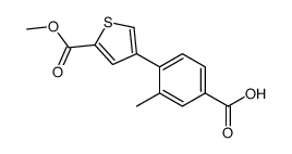 4-(5-methoxycarbonylthiophen-3-yl)-3-methylbenzoic acid结构式