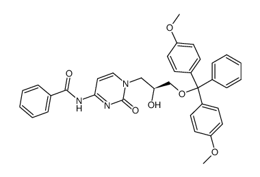 (S)-N-(1-(3-(bis(4-methoxyphenyl)(phenyl)methoxy)-2-hydroxypropyl)-2-oxo-1,2-dihydropyrimidin-4-yl)benzamide结构式