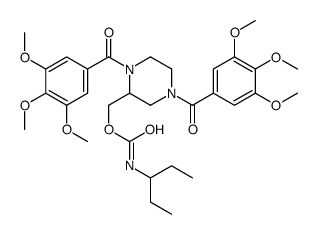 [1,4-bis(3,4,5-trimethoxybenzoyl)piperazin-2-yl]methyl N-pentan-3-ylcarbamate结构式