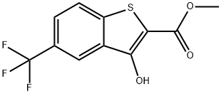 3-羟基-5-三氟甲基苯并[b]噻吩-2-羧酸甲酯结构式
