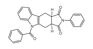 5-benzoyl-2-phenyl-3aβ,4,10,10aβ-tetrahydro-2H,5H-pyrrolo-[3,4-b]carbazole-1,3-dione结构式