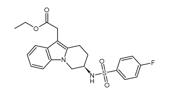 ethyl [(7R)-7-[[(4-fluorophenyl)sulfonyl]amino]-6,7,8,9-tetrahydropyrido[1,2-a]indol-10-yl]acetate结构式