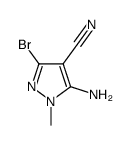 5-amino-3-bromo-1-methylpyrazole-4-carbonitrile结构式