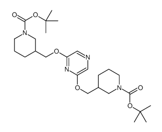 tert-butyl 3-[[6-[[1-[(2-methylpropan-2-yl)oxycarbonyl]piperidin-3-yl]methoxy]pyrazin-2-yl]oxymethyl]piperidine-1-carboxylate Structure