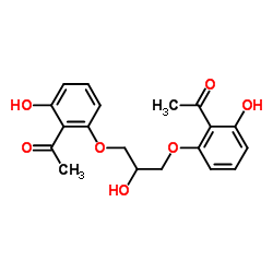 1,3-双(2-乙酰基-3-羟基苯氧基)-2-丙醇结构式
