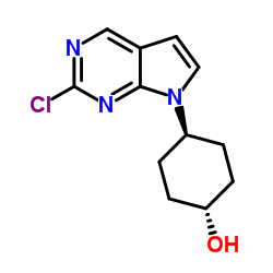 trans-4-(2-Chloro-7H-pyrrolo[2,3-d]pyrimidin-7-yl)cyclohexanol Structure