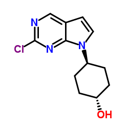 (1R,4R)-4-(2-氯-7H-吡咯并[2,3-d]嘧啶-7-基)环己醇结构式