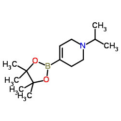 1-Isopropyl-4-(4,4,5,5-tetramethyl-[1,3,2]dioxaborolan-2-yl)-1,2,3,6-tetrahydro-pyridine结构式