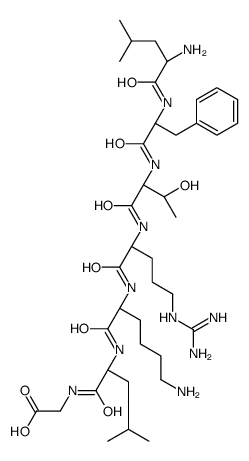 2-[[(2S)-2-[[(2S)-6-amino-2-[[(2S)-2-[[(2S,3R)-2-[[(2S)-2-[[(2S)-2-amino-4-methylpentanoyl]amino]-3-phenylpropanoyl]amino]-3-hydroxybutanoyl]amino]-5-(diaminomethylideneamino)pentanoyl]amino]hexanoyl]amino]-4-methylpentanoyl]amino]acetic acid Structure