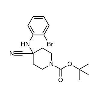 tert-Butyl 4-((2-bromophenyl)amino)-4-cyanopiperidine-1-carboxylate Structure