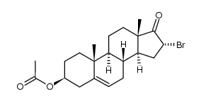 3β-acetoxy-16α-bromoandrost-5-en-17-one Structure