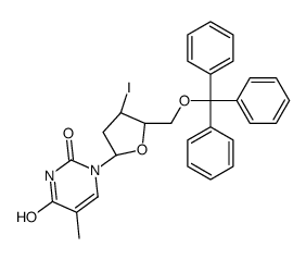 1-[(2R,4S,5R)-4-iodo-5-(trityloxymethyl)oxolan-2-yl]-5-methylpyrimidine-2,4-dione结构式