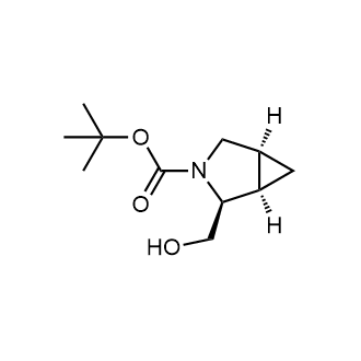 rel-(1R,2S,5S)-叔丁基2-(羟甲基)-3-氮杂双环[3.1.0]己烷-3-羧酸盐结构式