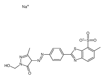 2-[4-[[[1-(Hydroxymethyl)-4,5-dihydro-3-methyl-5-oxo-1H-pyrazol]-4-yl]azo]phenyl]-6-methyl-7-benzothiazolesulfonic acid sodium salt structure