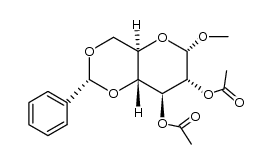 methyl 2,3-di-O-acetyl-4,6-O-benzylidene-α-D-glucopyraniside结构式