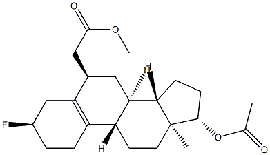 3α-Fluoro-17β-acetoxyestr-5(10)-ene-6β-methanol acetate structure