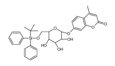 4-Methylumbelliferyl 6-O-(tert-Butyldiphenylsilyl)-β-D-galactopyranoside结构式