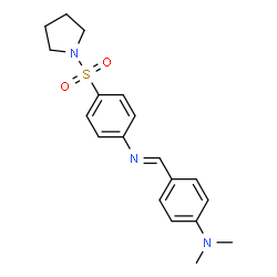 N-[4-(dimethylamino)benzylidene]-4-(1-pyrrolidinylsulfonyl)aniline structure