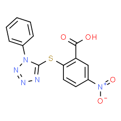 5-Nitro-2-(1-phenyl-1H-tetrazol-5-ylsulfanyl)-benzoic acid structure