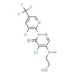 4-CHLORO-2-[3-CHLORO-5-(TRIFLUOROMETHYL)-2-PYRIDINYL]-5-[(2-HYDROXYETHYL)(METHYL)AMINO]-3(2H)-PYRIDAZINONE结构式