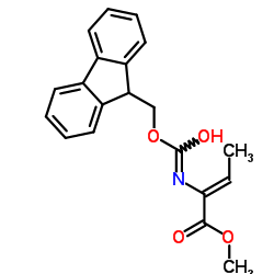 Methyl (2Z)-2-{(E)-[(9H-fluoren-9-ylmethoxy)(hydroxy)methylene]amino}-2-butenoate Structure