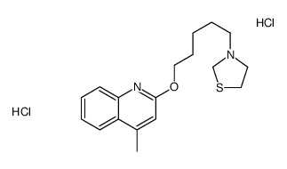 3-[5-(4-methylquinolin-2-yl)oxypentyl]-1,3-thiazolidine,dihydrochloride结构式