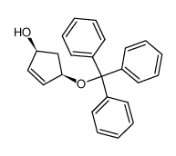 (1S,3R)-1-Hydroxy-3-triphenylmethoxy-4-cyclopentene Structure