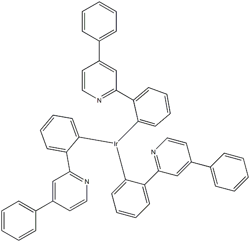 三[2-(4-苯基-吡啶-2-基)苯]合铱结构式
