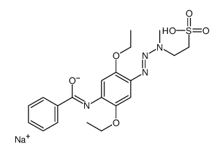 sodium 2-[3-(4-benzamido-2,5-diethoxyphenyl)-1-methyl-2-triazen-]ethanesulphonate structure