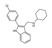 N-[[2-(4-chlorophenyl)-1H-indol-3-yl]methyl]cyclohexanamine结构式