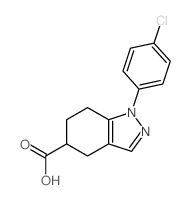 1-(4-chlorophenyl)-4,5,6,7-tetrahydroindazole-5-carboxylic acid structure