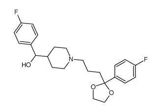 2-(p-fluorophenyl)-2-{3-[4-(p-fluoro-α-hydroxybenzyl)piperidino]propyl}-1,3-dioxolane Structure