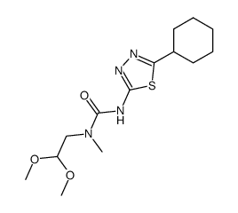 Dimethylacetal von 2-<1-Methyl-3-(5-cyclohexyl-1,3,4-thiadiazol-2-yl)ureido>acetaldehyd Structure