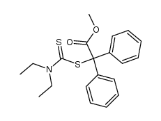 methyl 2-((diethylcarbamothioyl)thio)-2,2-diphenylacetate结构式