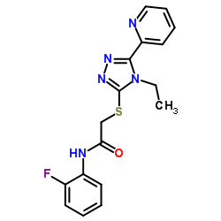 2-{[4-Ethyl-5-(2-pyridinyl)-4H-1,2,4-triazol-3-yl]sulfanyl}-N-(2-fluorophenyl)acetamide Structure