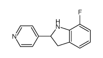 (9ci)-7-氟-2,3-二氢-2-(4-吡啶)-1H-吲哚结构式