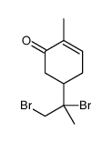 5-(1,2-dibromopropan-2-yl)-2-methylcyclohex-2-en-1-one Structure