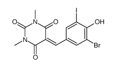 5-[(3-bromo-4-hydroxy-5-iodophenyl)methylidene]-1,3-dimethyl-1,3-diazinane-2,4,6-trione Structure