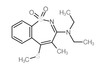 N,N-diethyl-5-methyl-6-methylsulfanyl-2,2-dioxo-2$l^{6}-thia-3-azabicyclo[5.4.0]undeca-3,5,7,9,11-pentaen-4-amine Structure